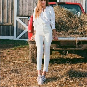 Joe's  Jeans The Raine High Rise Slim Straight Milk White Ankle Cropped Size 26